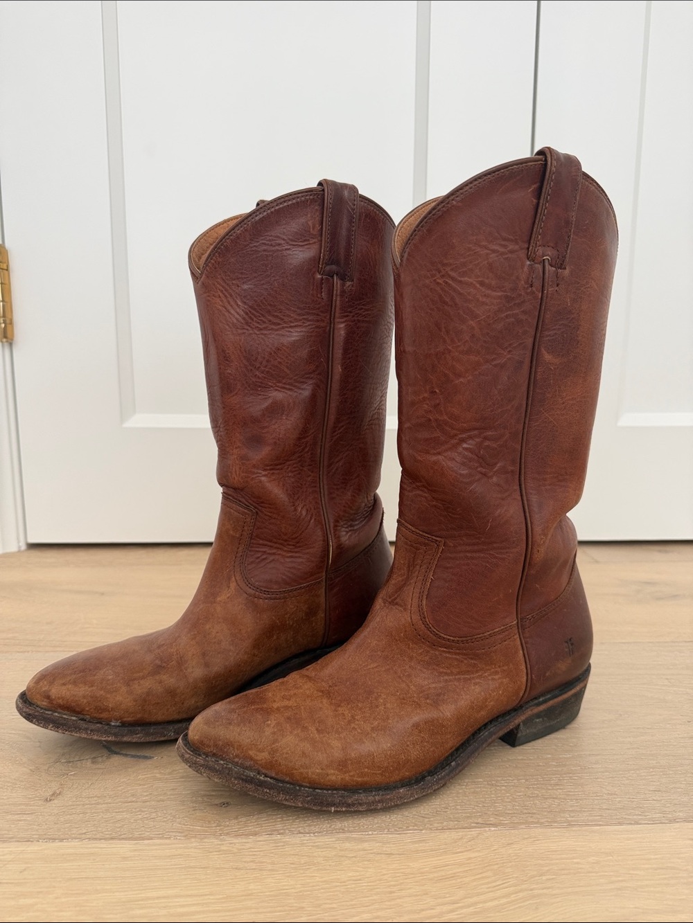 Frye Brown Leather Cowboy Boots